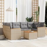 vidaXL 7-dijelni set vrtnih sofa s jastucima bež od poliratana | shoptok.hr