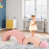 Notranja igrala > Igrače in hobi > Igralnica Mehki gradniki za otroke, penasti gradniki, 3 kosi, roza barve | Shoptok.si