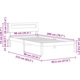  Krevetna konstrukcija S LED lampica s uzglavljem Voštano smeđa 90 x 200 cm | shoptok.hr