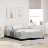 vidaXL Postelja boxspring z vzmetnico Svetlo siva 160 x 200 cm Žamet Cene