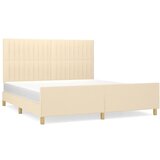 Maison Chic Posteljni okvir - Dvoposteljna postelja - Zakonska postelja brez vzmetnice krem 160x200 cm blago-J3936, (21770702) | Shoptok.si
