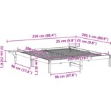  Konstrukcija postelje Voskast rjav 200 x 200 cm, (5000126476) | Shoptok.si