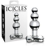 Icicles No. 47 - stekleni analni dildo s trojnimi kroglicami (prosojen) | Shoptok.si