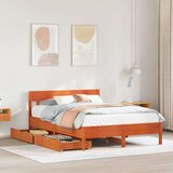 vidaXL Okvir kreveta bez madraca voštano smeđi 135x190 cm od borovine | shoptok.hr