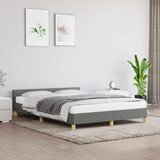 Maison Chic Posteljni okvir - Dvoposteljna postelja - Zakonska postelja brez vzmetnice temno siv 140x200 cm tkanina-J12940, (21764729) | Shoptok.si