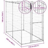  kavez za pse s krovom pocinčani čelik 110x220x180 cm | Eponuda.ba