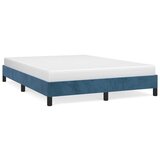 The Living Store Posteljni okvir temno moder 140x190 cm žamet - Posteljni Okvir, (21489207) | Shoptok.si