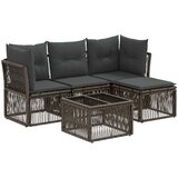 vidaXL Vrtna sedežna garnitura 5 pcs Siva poli ratan, (5000271924) | Shoptok.si