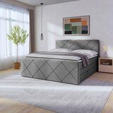 MID.YOU POSTELJA BOXSPRING 180 cm x 200 cm , les, kovina, umetna masa, tekstil, karton, leseni material svetlo siva | Shoptok.si