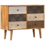 The Living Store Komoda s potiskanim vzorcem 90x30x70 cm trden mangov les - Komoda, (21662702) | Shoptok.si