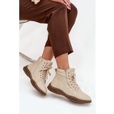 EVENTO Women's Ankle Boots Lined with Faux Fur Beige Ulverina | Eponuda.ba