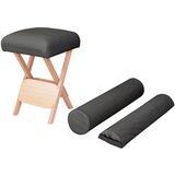The Living Store Zložljiv masažni stolček 12 cm debel sedež in 2 blazini črn - Zložljiv Masažni Stolček, (21417128) | Shoptok.si