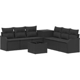  Set sofe 8 kom. Crna Poli Rattan i čelik | shoptok.hr