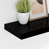  Plutajuće zidne police 2 kom sjajne crne 120x23,5x3,8 cm MDF | shoptok.hr