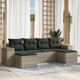 Maison Chic Seti vrtnega pohištva - Vrtna garnitura - Vrtni pohištvo set 6-delna z blazinami siv poli ratan, (21803858) | Shoptok.si