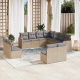 Maison Chic Seti vrtnega pohištva - Vrtna garnitura - Vrtni pohištvo set 11-delna z blazinami bež poli ratan, (21816236) | Shoptok.si