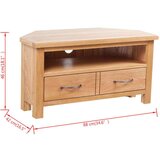 TV ormarić s ladicom 88 x 42 x 46 cm masivna hrastovina - Smeđa 1 | shoptok.hr