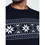 DStreet Sweter męski w śnieżynki granatowy | shoptok.hr