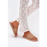 Boto Ladies Platform Slippers Made Of Eco Suede Dark Beige Jorina | Shoptok.si