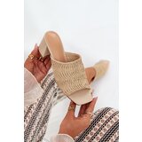 Boto Women's Heeled Sandals With Weaving Beige Ciariloria | Shoptok.si