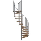 Minka Spiralno stopnišče Paris (Premer: 140 cm, Barva stopnice: Bukev, Višina nadstropja: 309 cm, Barva kovine: Bela) | Shoptok.si