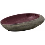 Nadgradni umivaonik ljubičasto-siv ovalni 59x40x14 cm keramički | shoptok.hr