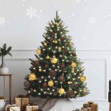  60-dijelni set božićnih kuglica s vrhom 150 LED zlatno-brončani | shoptok.hr