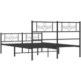  Metalni okvir kreveta uzglavlje i podnožje crni 140x200 cm | shoptok.hr