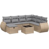 Maison Chic Seti vrtnega pohištva - Vrtna garnitura - Vrtni pohištvo set 8-delna z blazinami bež poli ratan, (21799813) | Shoptok.si