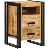 vidaXL Nočna omarica Rjava Trden mangov les, Železo 40 x 40 x 50 cm | Shoptok.si