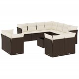  12-dijelni set vrtnih sofa od poliratana s jastucima smeđi | shoptok.hr