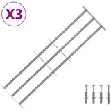 Sigurnosna rešetka za prozore s 3 poprečna okvira 3 kom. Srebrna 930-1740 mm | shoptok.hr