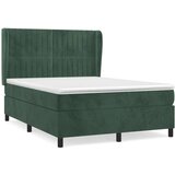 vidaXL Box spring postelja z vzmetnico temno zelen 140x190 c | Shoptok.si