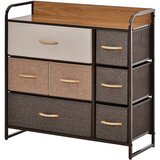 HOMCOM omarica s 7 zložljivimi predali, s tkanino in policami iz MDF, pohištvo za dnevno sobo, 80x29x78,5cm, večbarvna, (20754165) | Shoptok.si