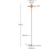 Kave Home Oranžna stoječa svetilka s kovinskim senčilom (višina 130 cm) Nuvira – | Shoptok.si