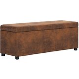 The Living Store Klop s prostorom za shranjevanje 116 cm rjavo umetno usnje - Klop, (21493881) Cene