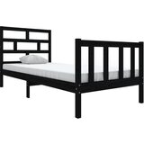 Maison Chic Posteljni okvir - Enojna postelja - Postelja za odrasle črn iz borovine 100x200 cm-J8442, (21776063) | Shoptok.si