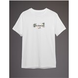 Trendyol White Los Angeles Printed Regular/Normal Cut T-shirt Cene