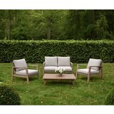 Garden Pleasure Bež vrtna garnitura iz masivnega evkaliptusa za 4 osebe San Mateo – | Shoptok.si
