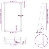  Noge za blagovaonski stol U-oblik 2 kom Crne 50 x (72-73) cm Čelik | shoptok.hr