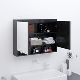  Kupaonski ormarić s ogledalom 80 x 15 x 60 cm MDF sjajni crni | shoptok.hr