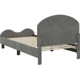  Krevet za djecu s uzglavljem Tamnosiva 80 x 160 cm Baršun | Shoptok.si