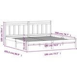  Okvir za krevet od masivnog drva 180x200 cm veliki bračni | shoptok.hr