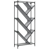Maison Chic Knjižna omara - Knjižni regal siva sonoma 79x30x180 cm inženirski les in kovina, (21726171) | Shoptok.si