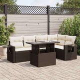 vidaXL 6-dijelni set vrtnih sofa od poliratana s jastucima smeđi | shoptok.hr
