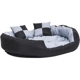 vidaXL Dvostrani perivi jastuk za pse sivo-crni 110 x 80 x 23 cm | shoptok.hr