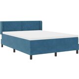 VidaXL Box Spring postelja z vzmetnico temno modra 140x200 cm žamet, (22050436) Slike