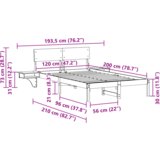  Konstrukcija postelje z vzglavjem Voskast rjav 120 x 200 cm, (5000126692) | Shoptok.si