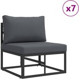 vidaXL Vrtna sedežna garnitura z blazino 12 pcs Črna Aluminij, (5000154488) | Shoptok.si