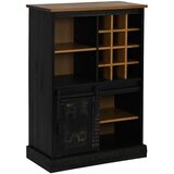  Vinska omara HALDEN s stojali za vino in drsnimi vrati Črni bor, (22136044) | Shoptok.si